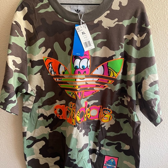 25) Jeremy Scott x Adidas Originals Graphic T-shirt Sz XL - Picture 2 of 6